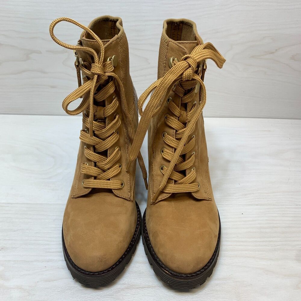 Gibson Latimer Combat Boots Women's Size 8M Brown Suede Side Zip Block Heel - Picture 7 of 12